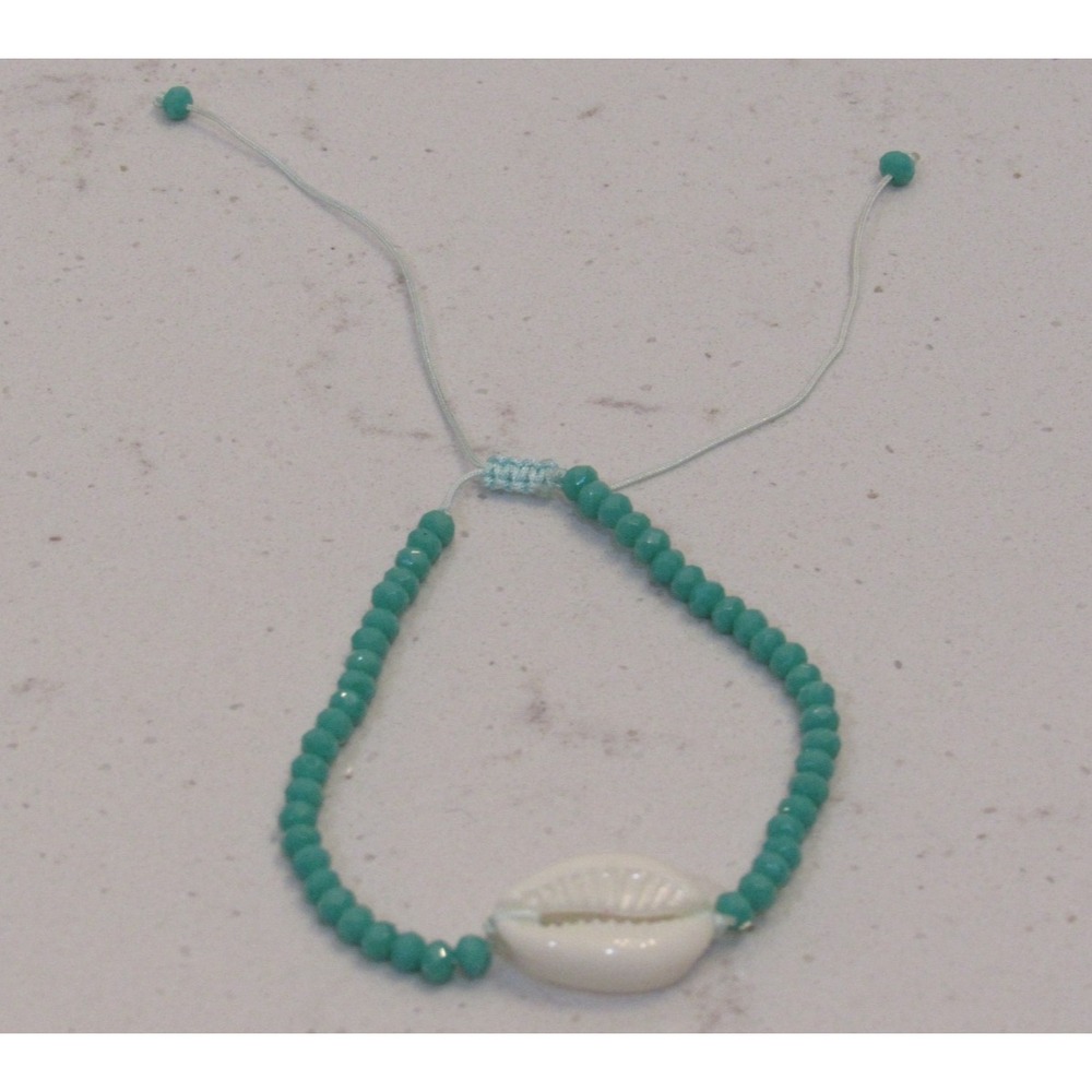 Plastic Shell Charm‎ Slide Bracelet Beach Coastal Cowgirl Surfer Kawaii Hawaiian